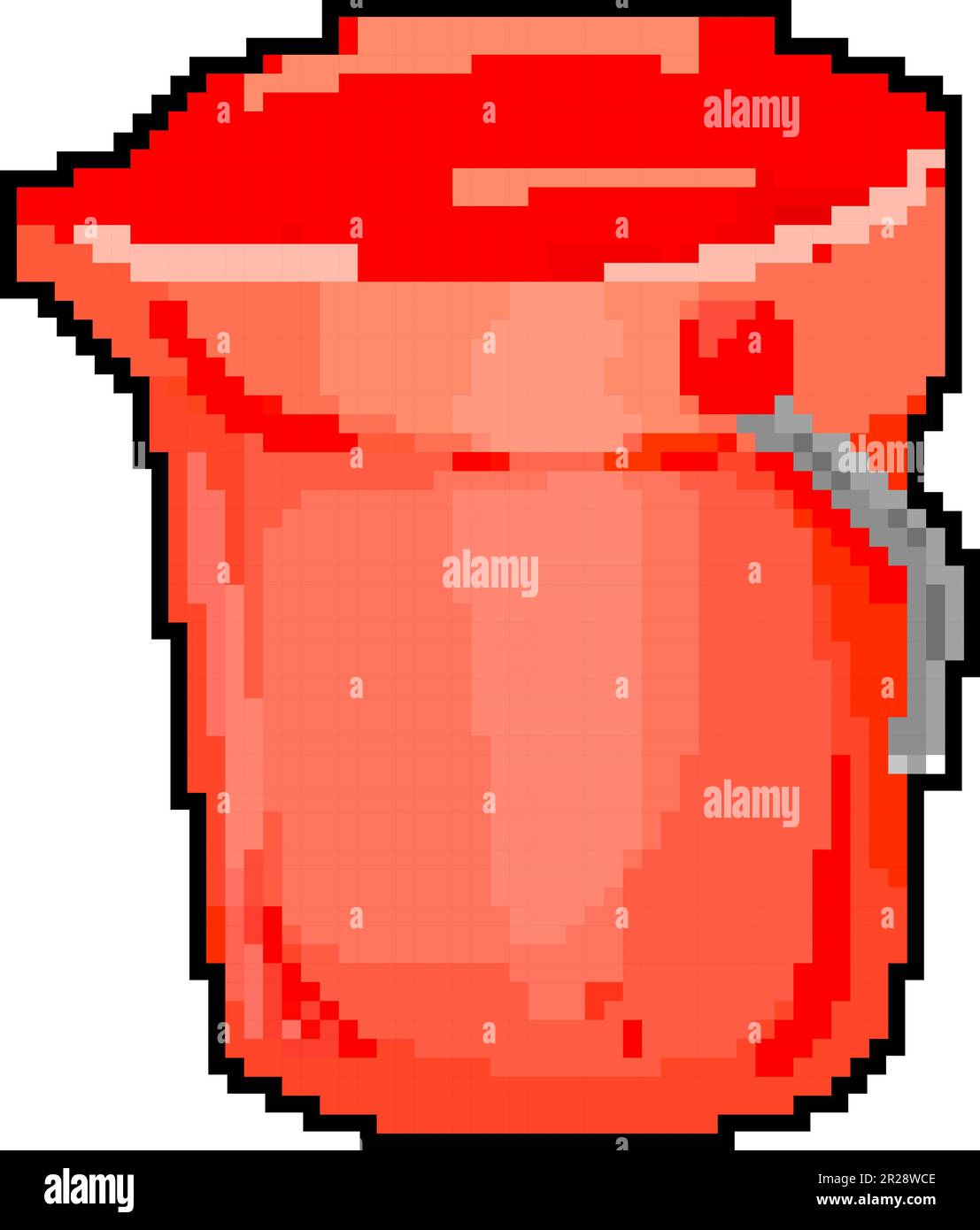 pot plastic bucket container game pixel art vector illustration Stock