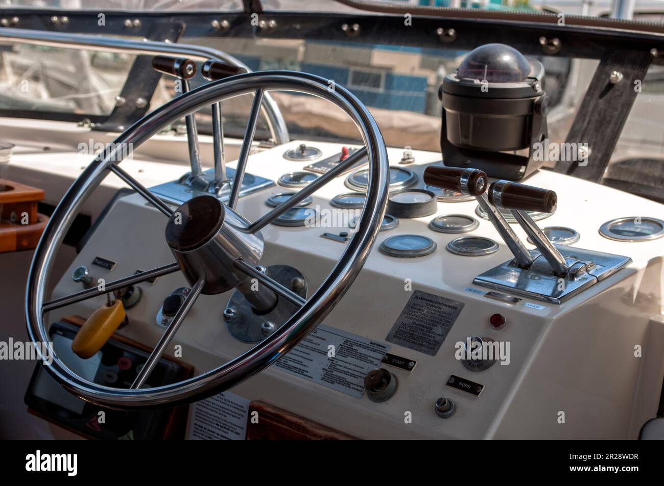 Control room of a boat Stock Photo Alamy