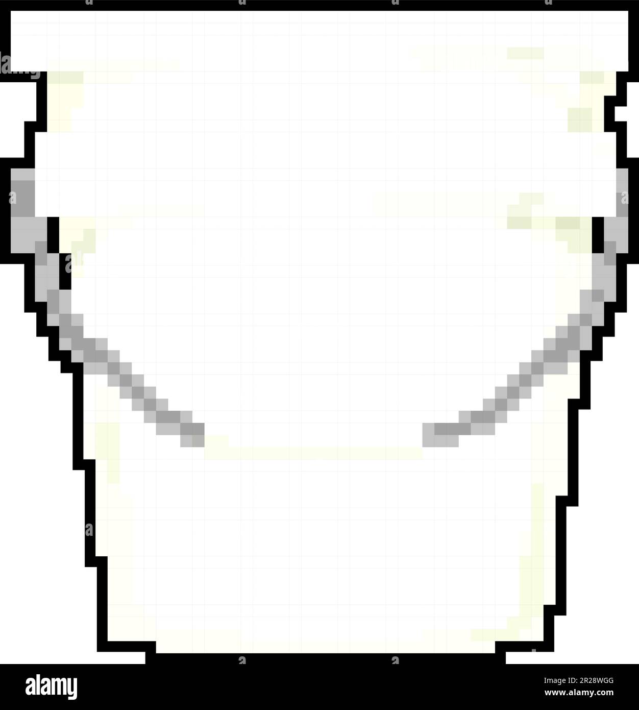 paint plastic bucket container game pixel art vector illustration Stock