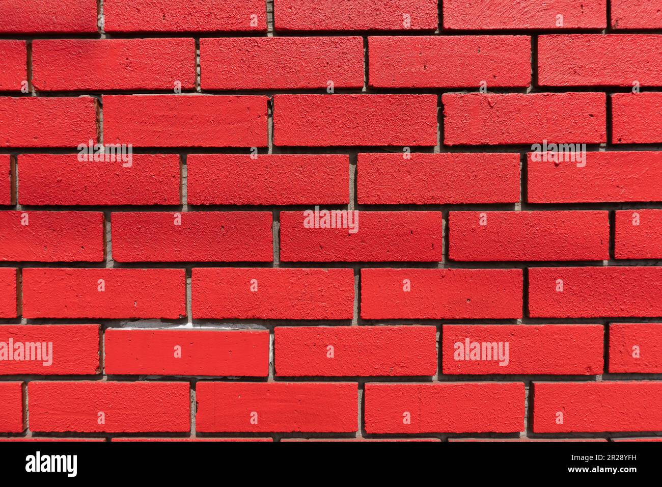 Red painted brick wall Stock Photo