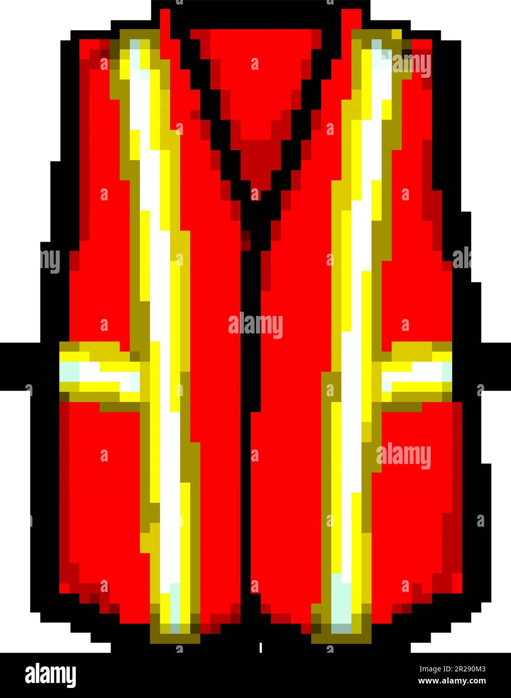 reflective safe vest game pixel art vector illustration Stock Vector