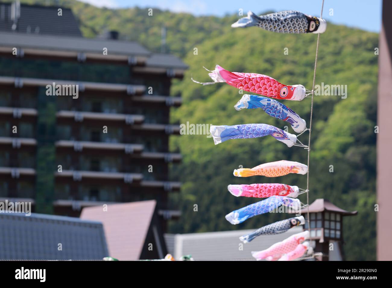koinobori flown in the sky during children's day in japan Stock Photo