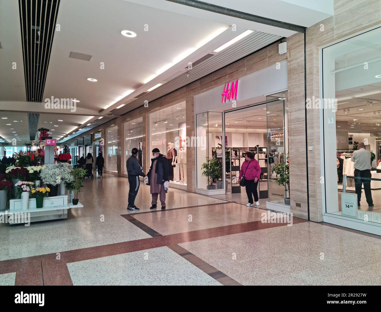 Indoor Shopping Mall at Luton Central City Downtown, The Footage of The