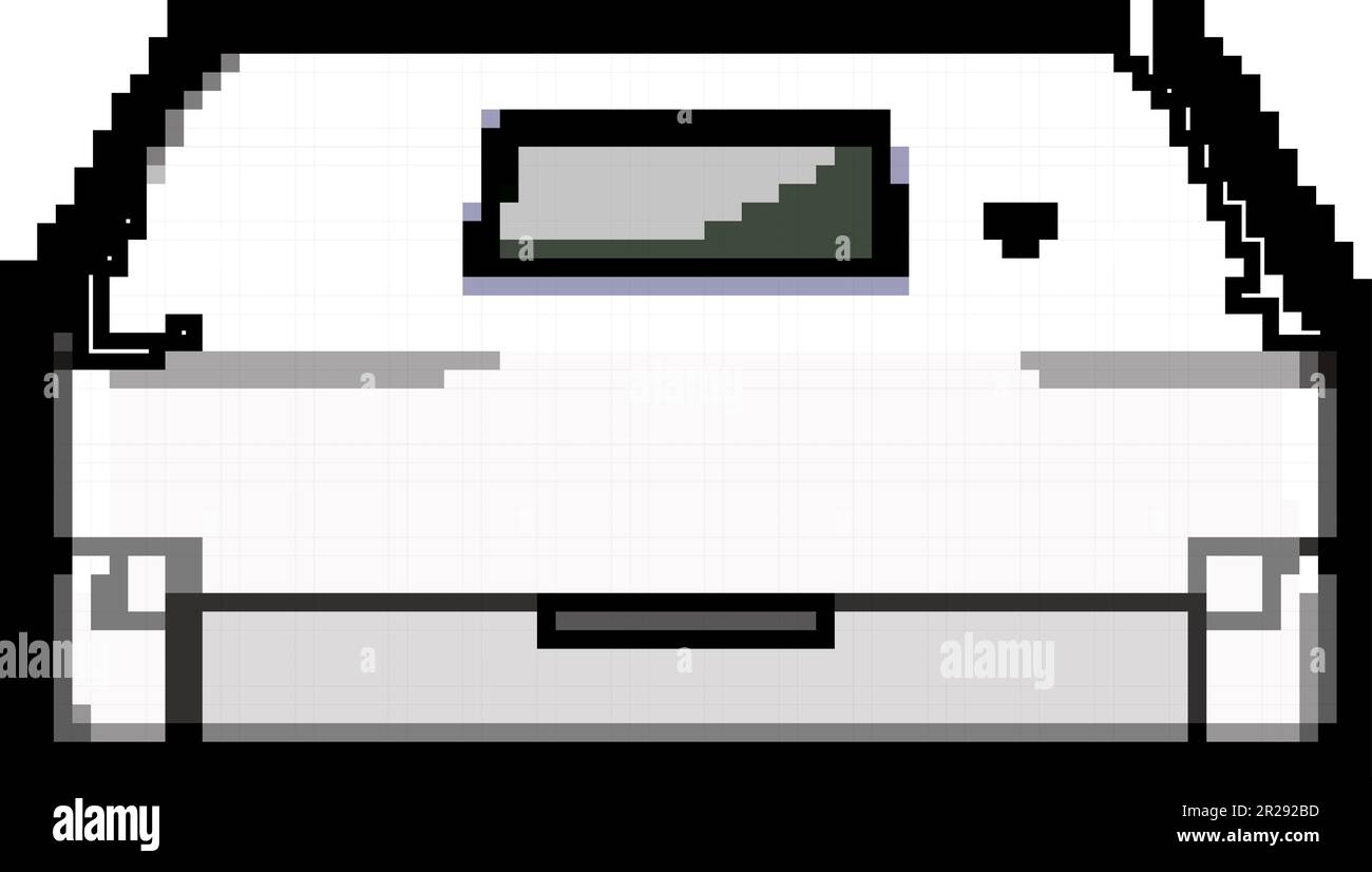 printer scanner document game pixel art vector illustration Stock