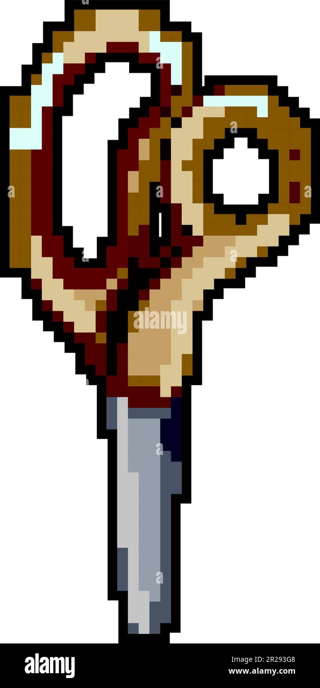hair scissor cut game pixel art vector illustration Stock Vector Image