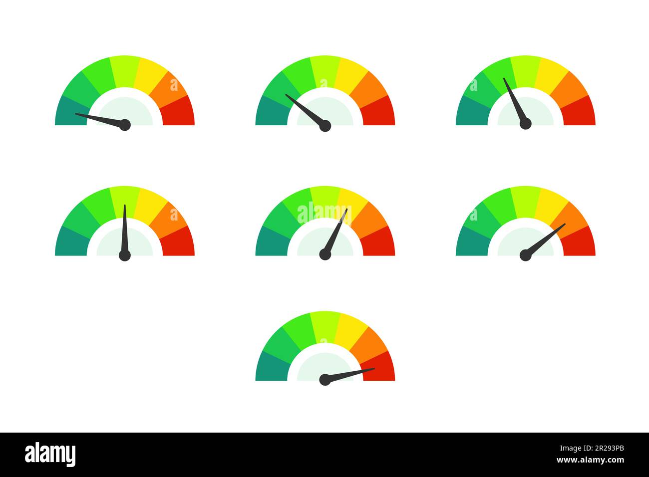 Meter illustration. Simple universal isolated gauge or speedometer vector concept set Stock