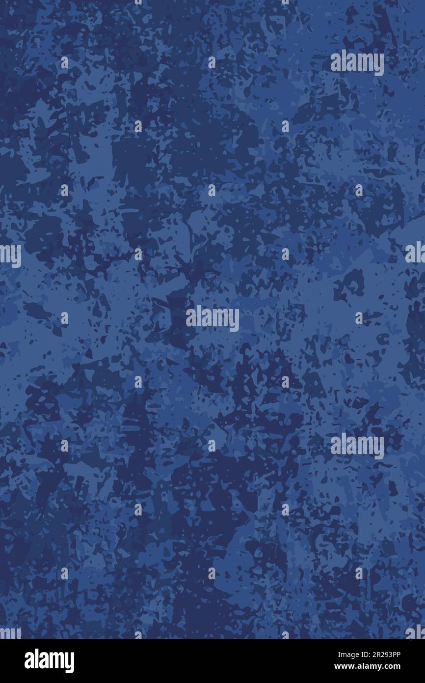 Grunge vector texture. Dark blue distressed brushed old wall vector background. Stock Vector