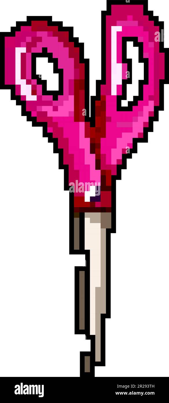 salon scissor cut game pixel art vector illustration Stock Vector Image