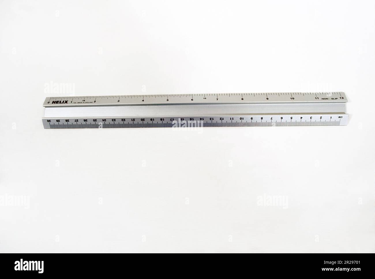 Helix 12 Inch / 30cm Stainless Steel Flexible Metal Ruler - Non Slip - Pack  of 12