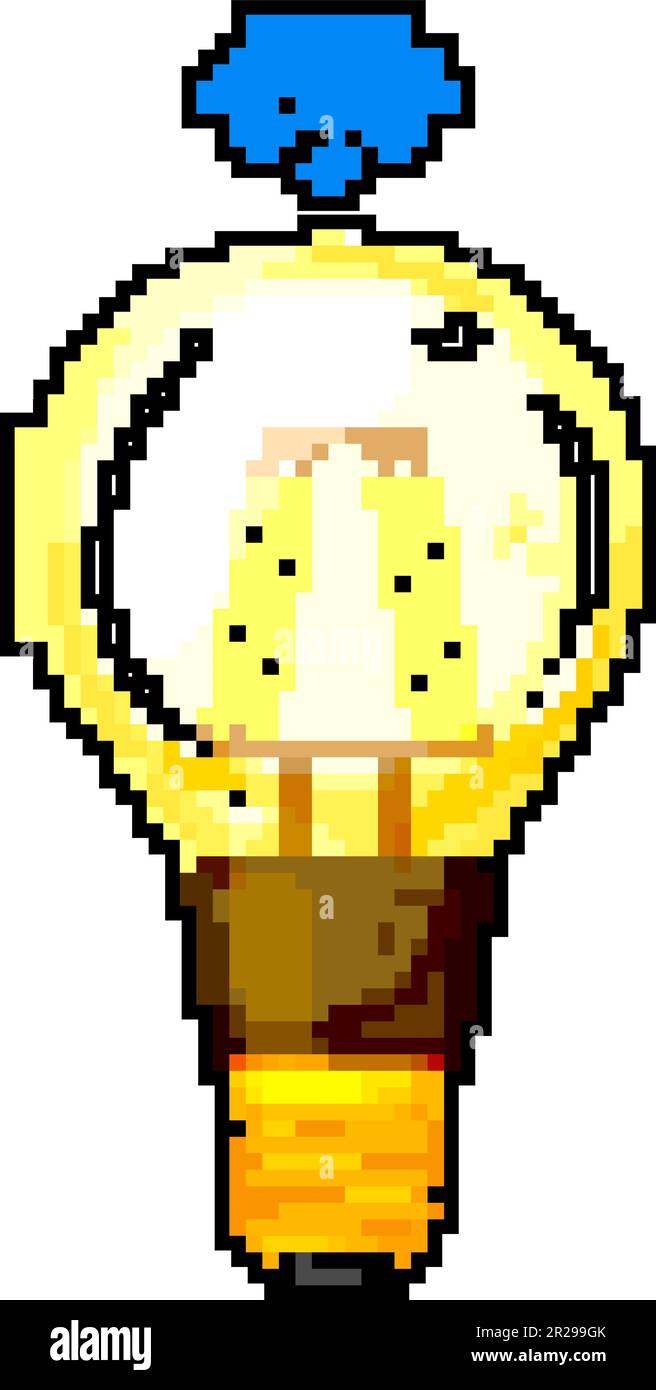 technology smart light bulb game pixel art vector illustration Stock Vector