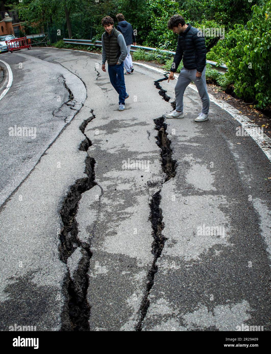 Bologna, Italy. 18th May, 2023. Bad weather the hills of Bologna at