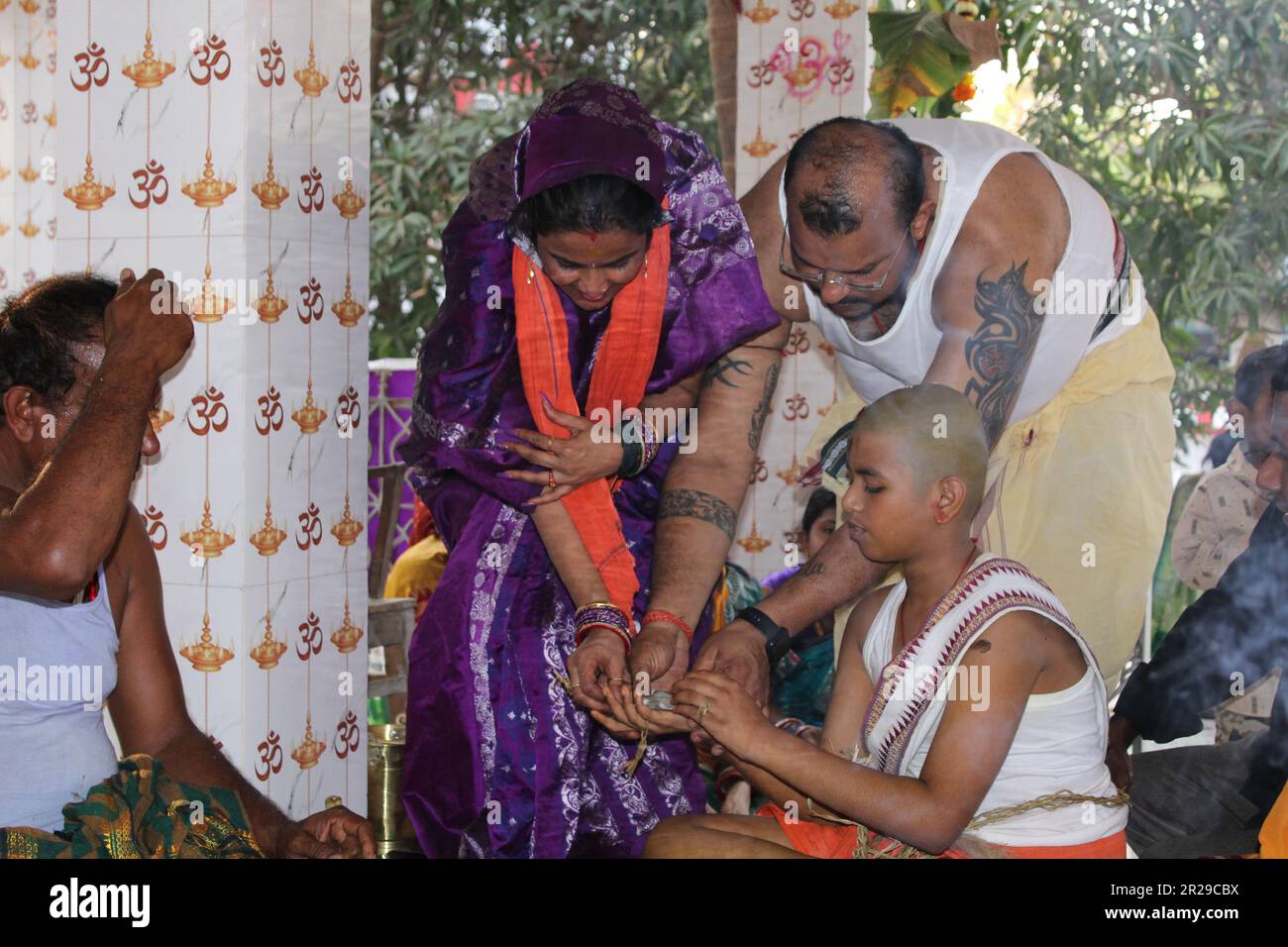 Hindu brahmin Upanayana or The sacred thread ceremony. His entry into