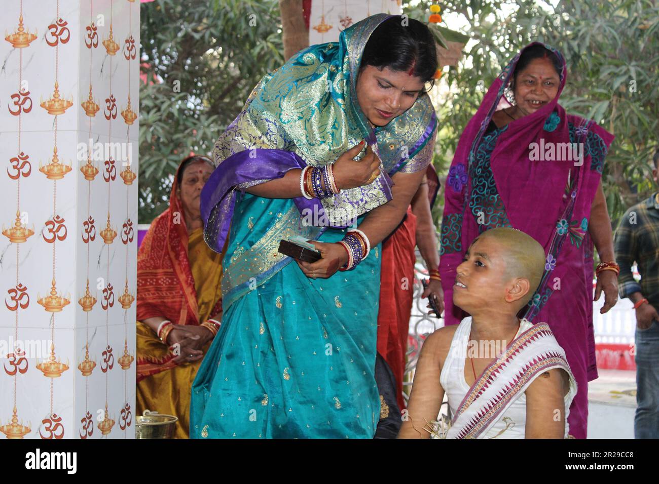 Hindu brahmin Upanayana or The sacred thread ceremony. His entry into
