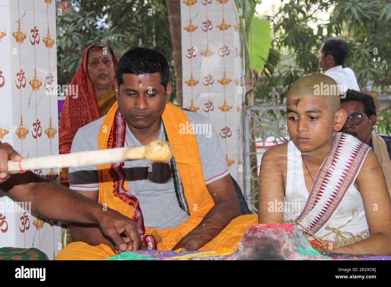 Hindu brahmin Upanayana or The sacred thread ceremony. His entry into