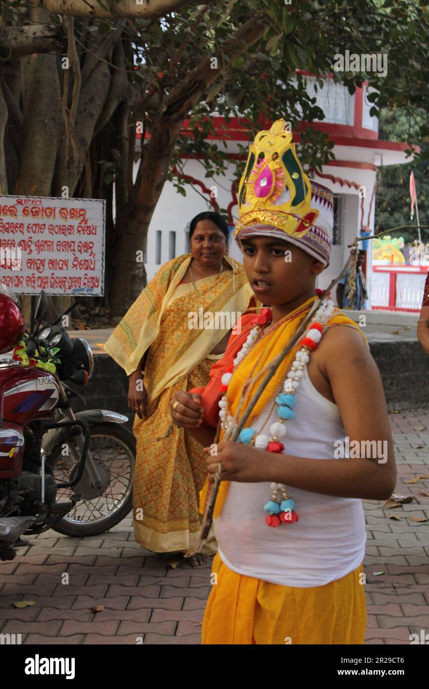 Hindu brahmin Upanayana or The sacred thread ceremony. His entry into the Brahmacharya stage of