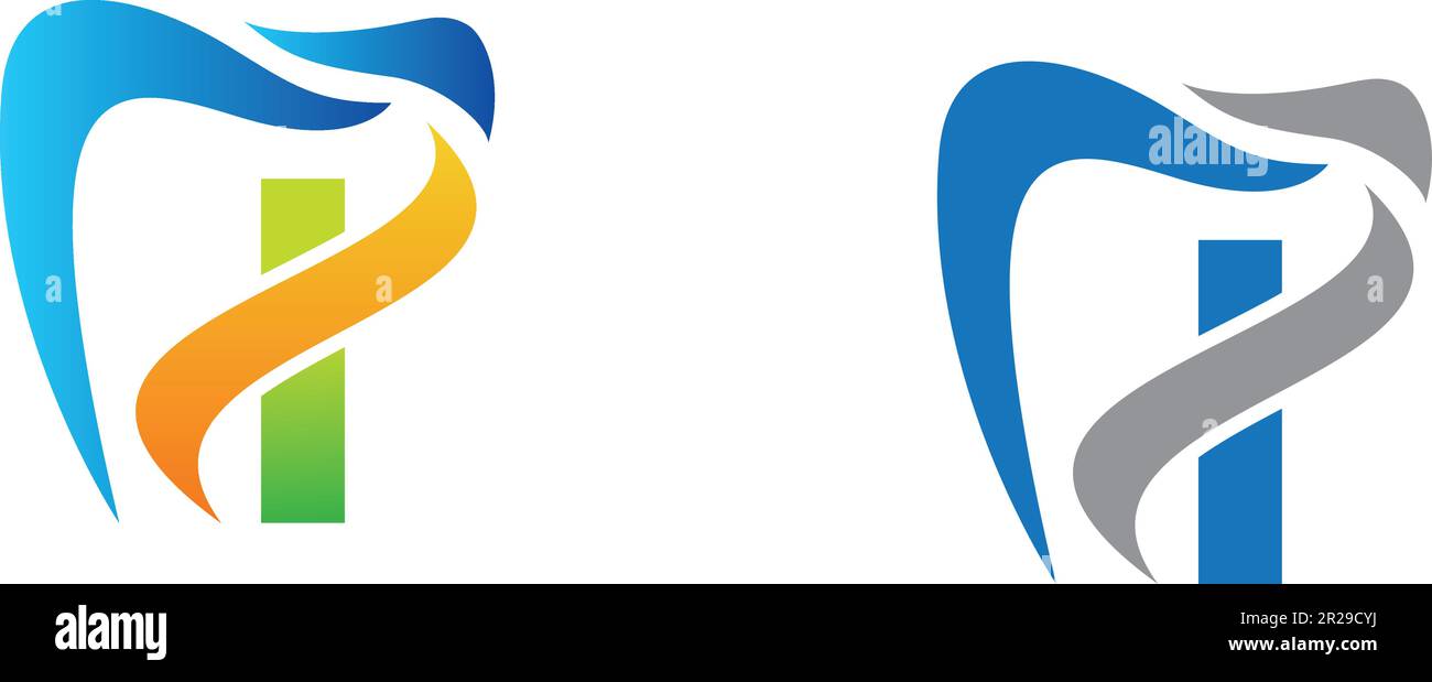 Dental and i letter combination logo vector Stock Vector