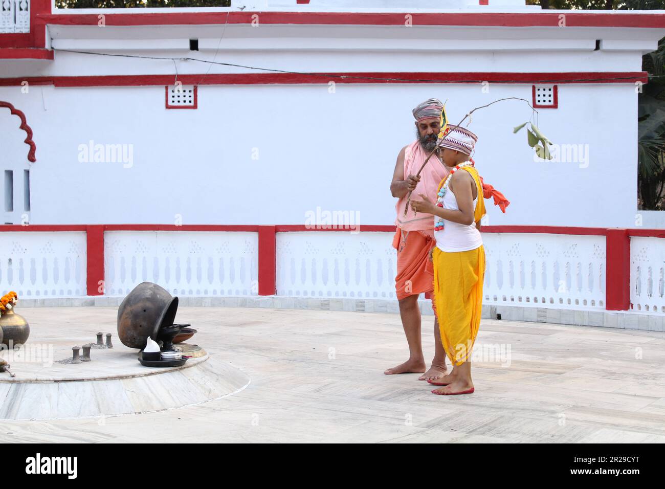 Hindu brahmin Upanayana or The sacred thread ceremony. His entry into
