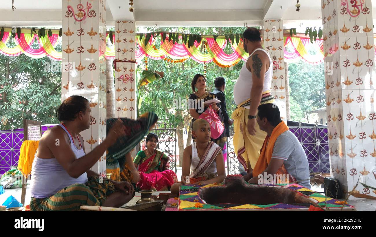 Hindu brahmin Upanayana or The sacred thread ceremony. His entry into