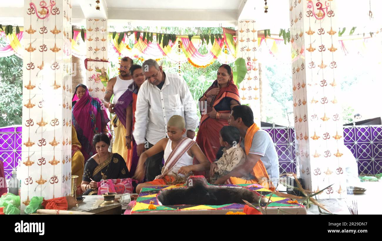 Hindu brahmin Upanayana or The sacred thread ceremony. His entry into