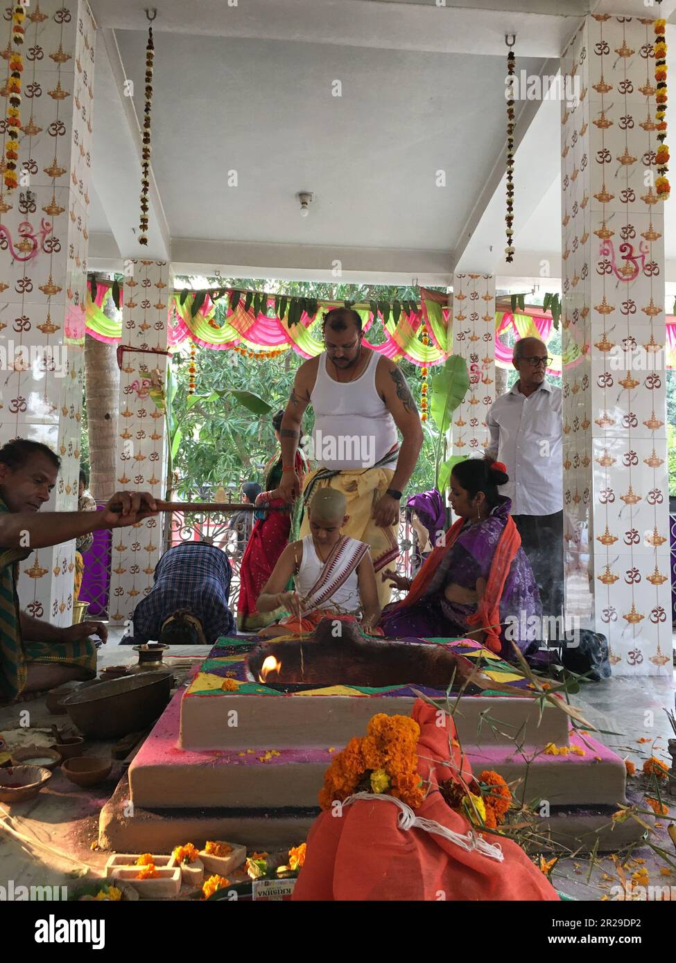 Hindu brahmin Upanayana or The sacred thread ceremony. His entry into