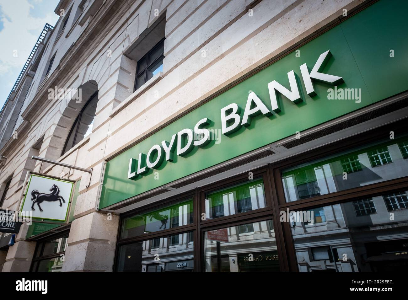 London- May 2023: LLoyds Bank PLC, a British retail and commercial high street bank. Stock Photo