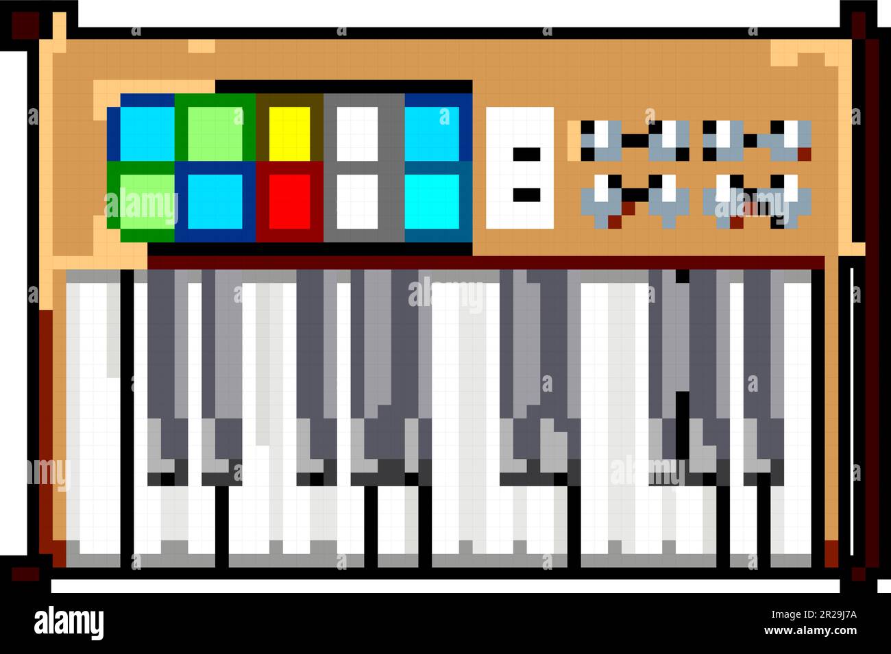 technology synthesizer audio game pixel art vector illustration Stock