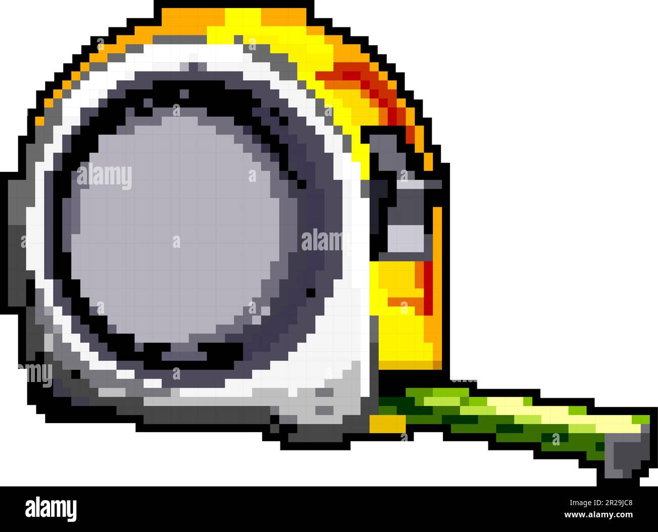 meter tape measure game pixel art vector illustration Stock Vector