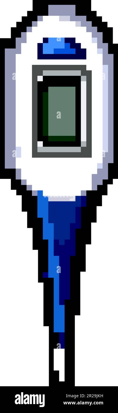 illness thermometer game pixel art vector illustration Stock Vector