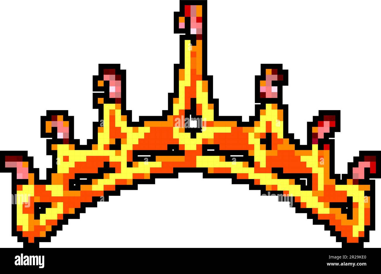 gold tiara crown game pixel art vector illustration Stock Vector Image ...