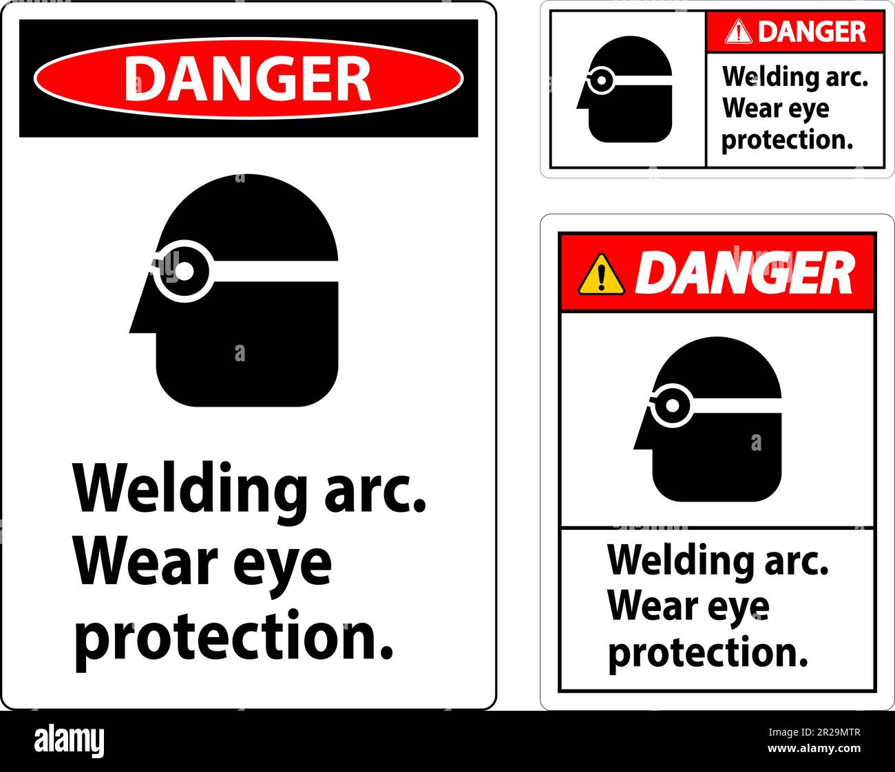 Danger Welding Arc Wear Eye Protection Sign Stock Vector Image & Art