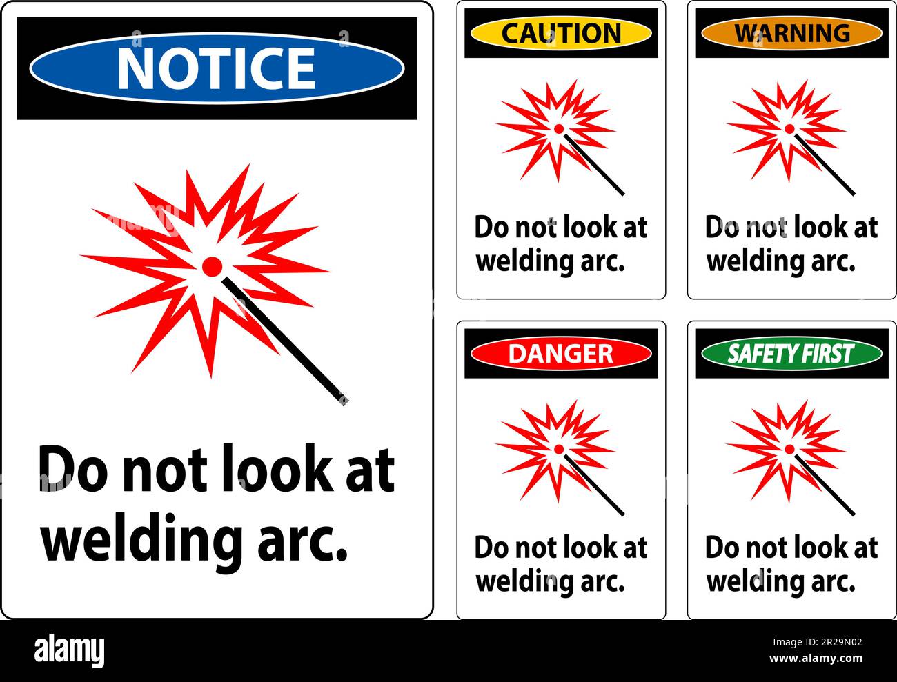 Caution Sign Do Not Look At Welding Arc Stock Vector Image & Art Alamy