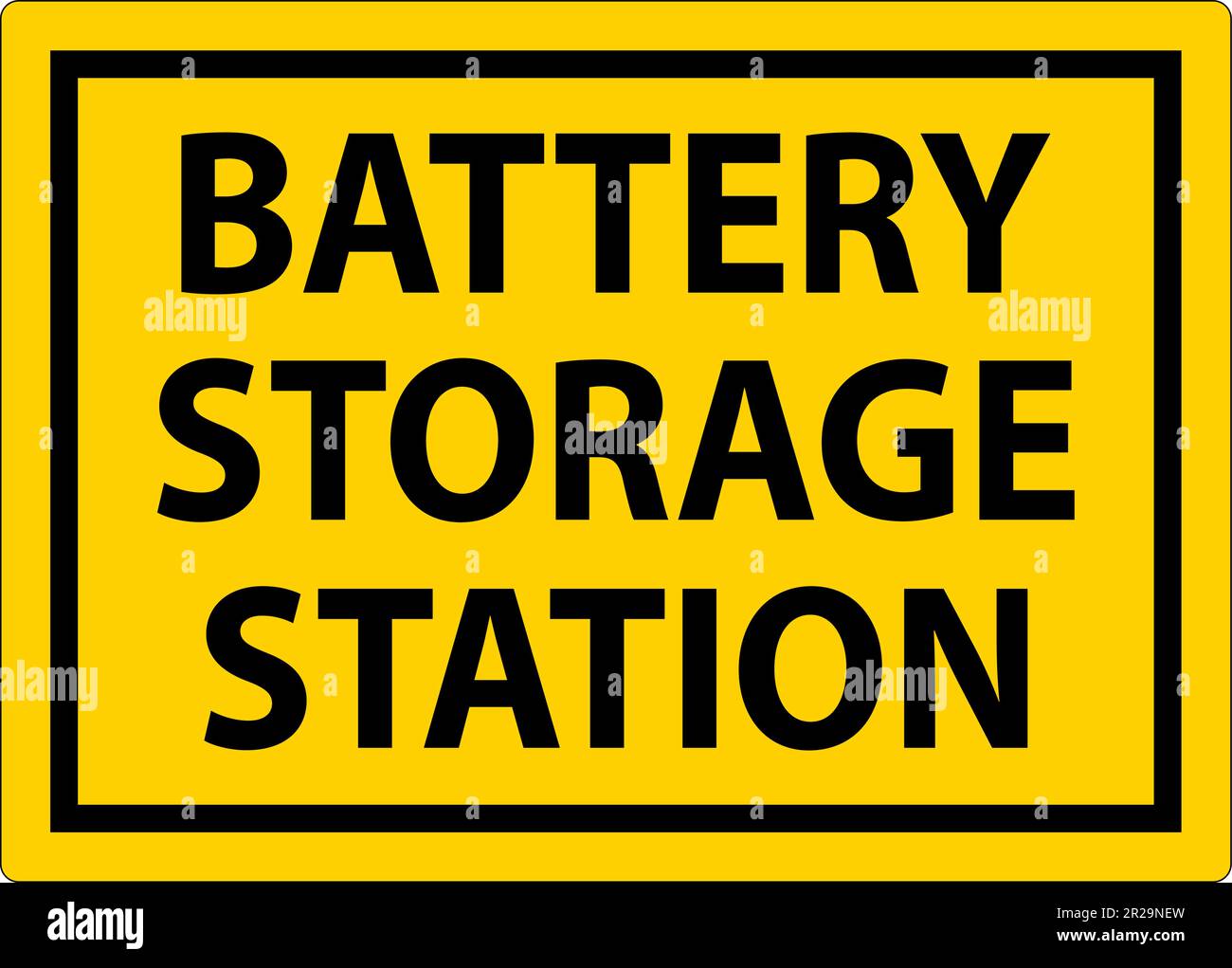 Battery Charging Area Sign Battery Storage Station Stock Vector