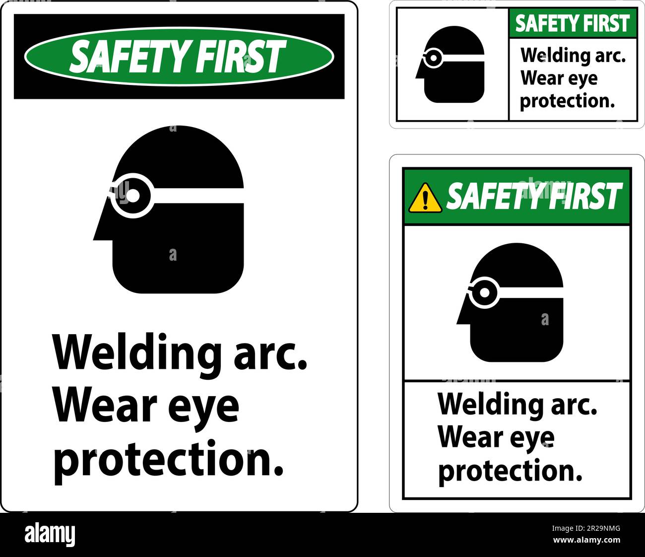 Safety First Welding Arc Wear Eye Protection Sign Stock Vector Image