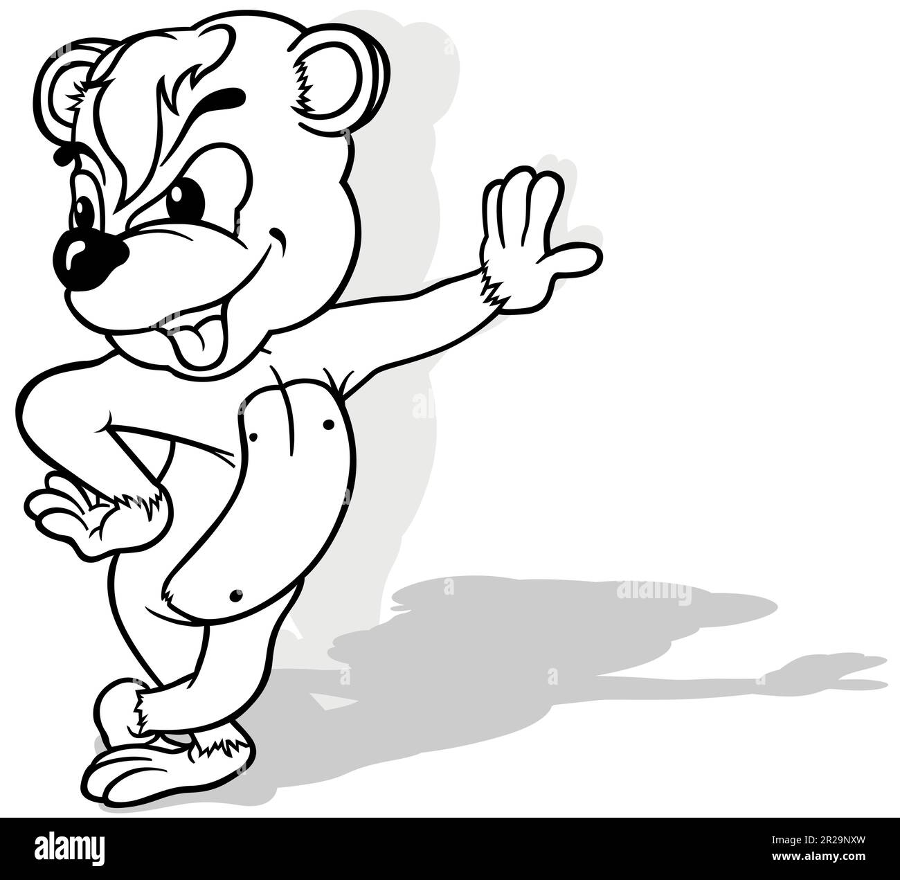Drawing of a Standing Teddy Bear Stock Vector