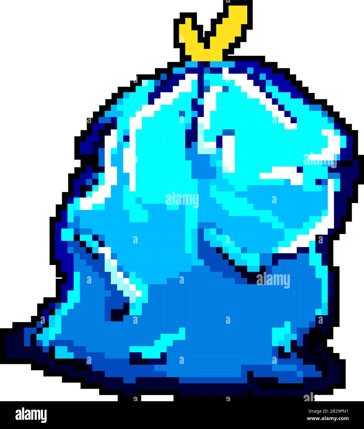 container trash bag game pixel art vector illustration Stock Vector