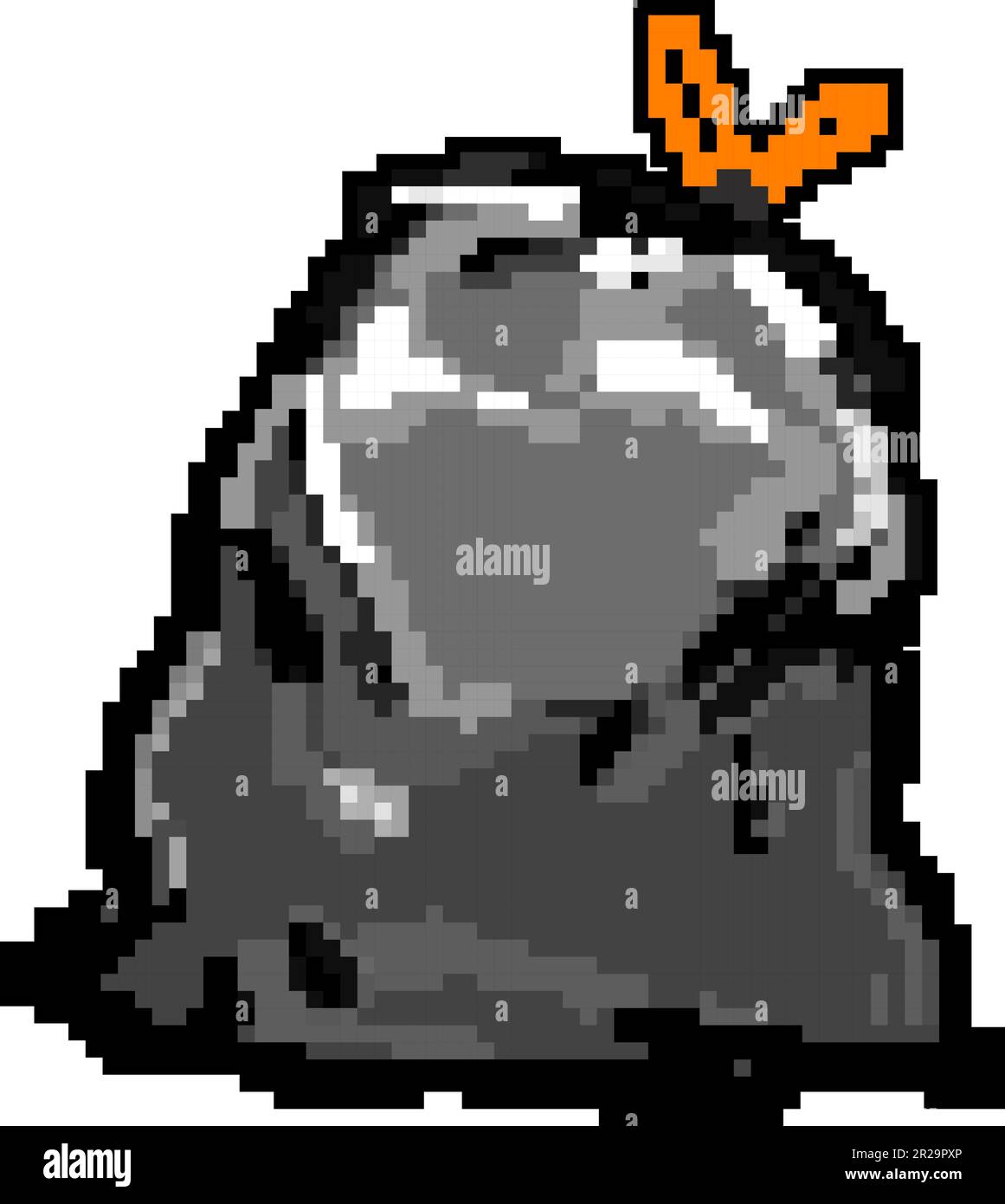 dustbin trash bag game pixel art vector illustration Stock Vector Image