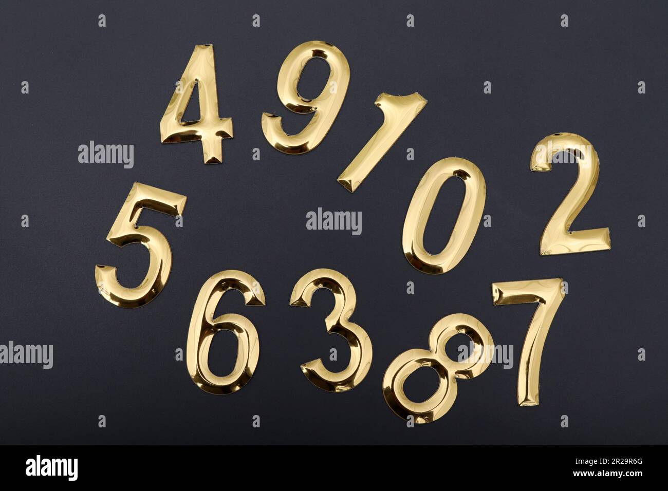 Numbers on a black background Stock Photo