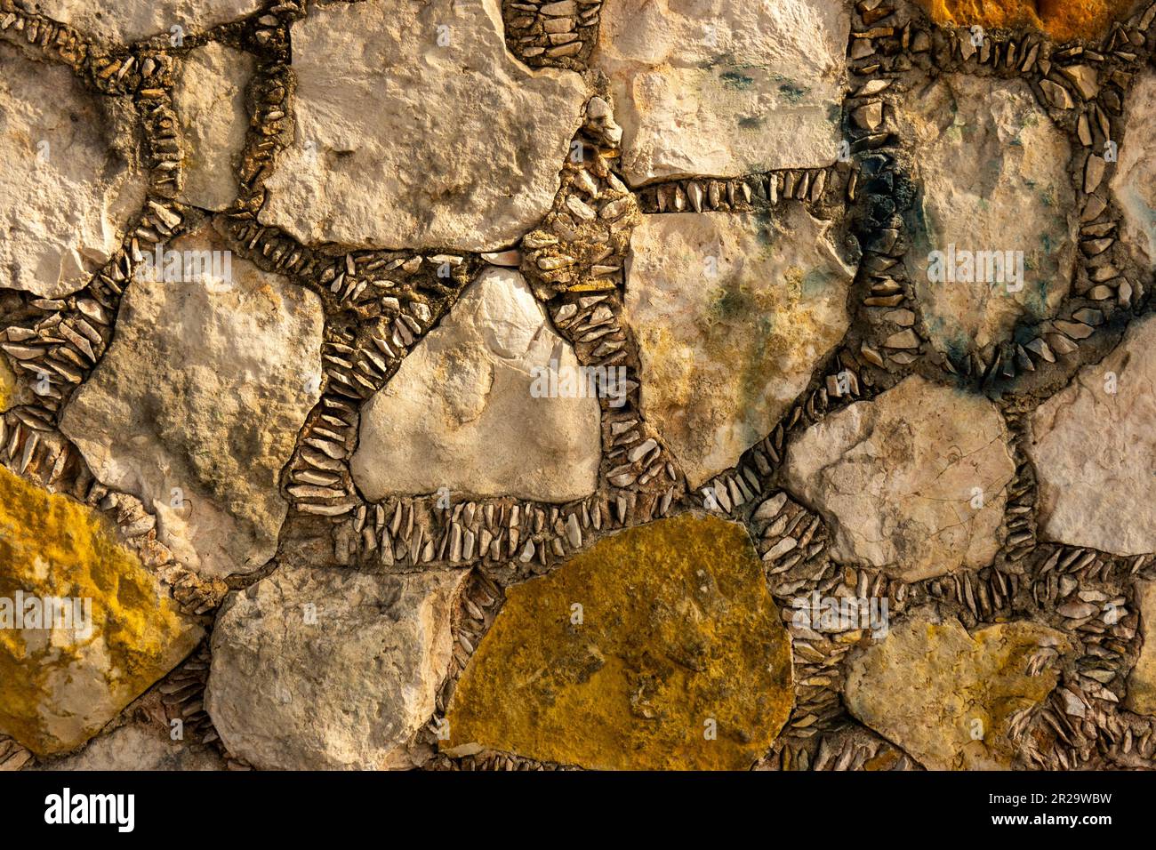 stone wall in Merida Yucatan Mexico Stock Photo