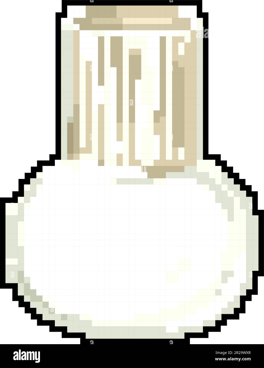 white vase flower ceramic game pixel art vector illustration Stock Vector
