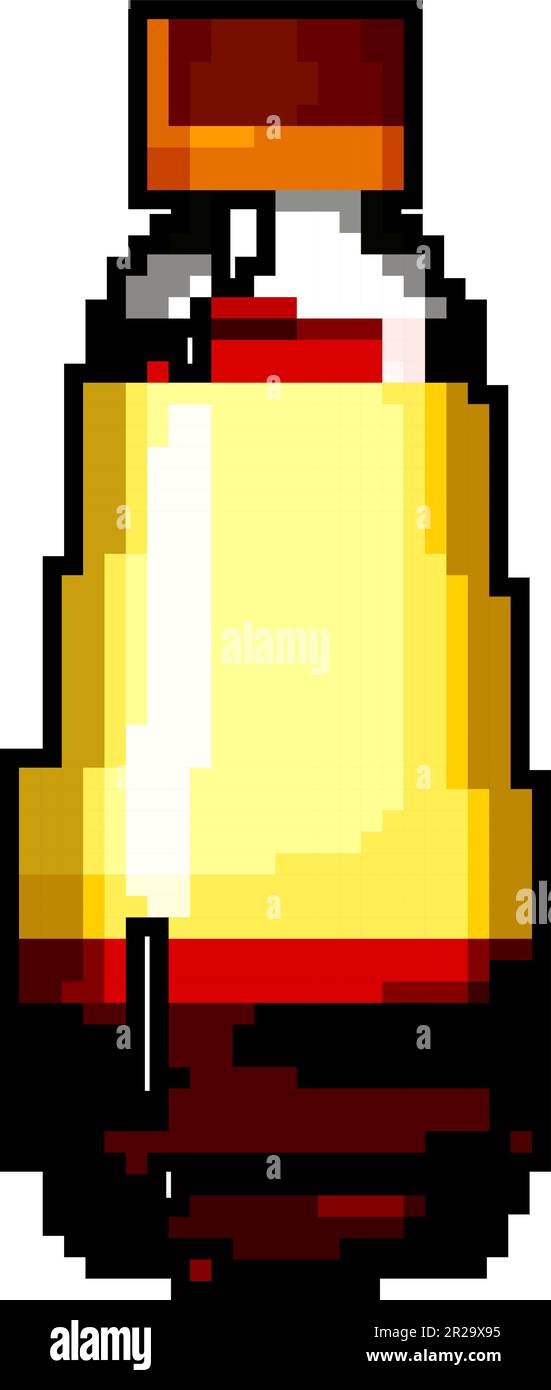 liquid vinegar bottle game pixel art vector illustration Stock Vector