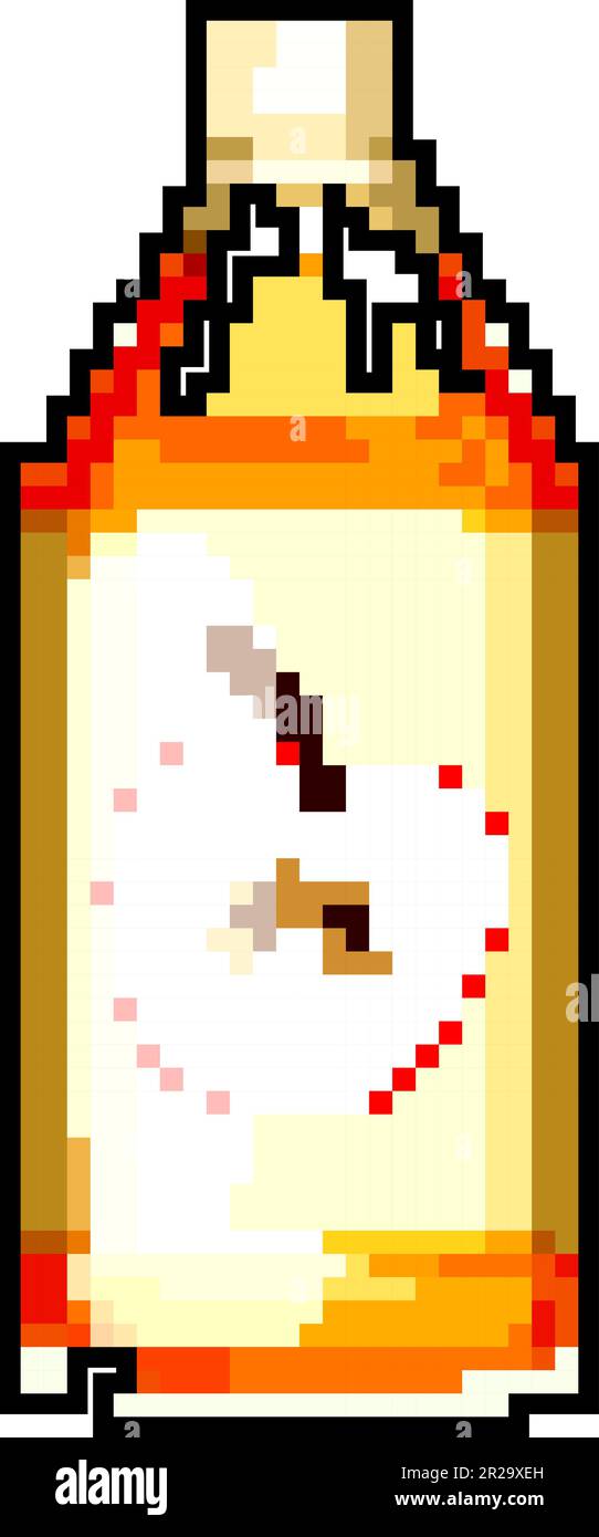 cider vinegar bottle game pixel art vector illustration Stock Vector
