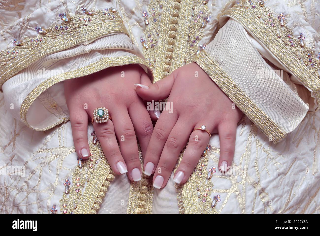Close up of a Moroccan bride s hand with wedding ring Stock Photo Alamy