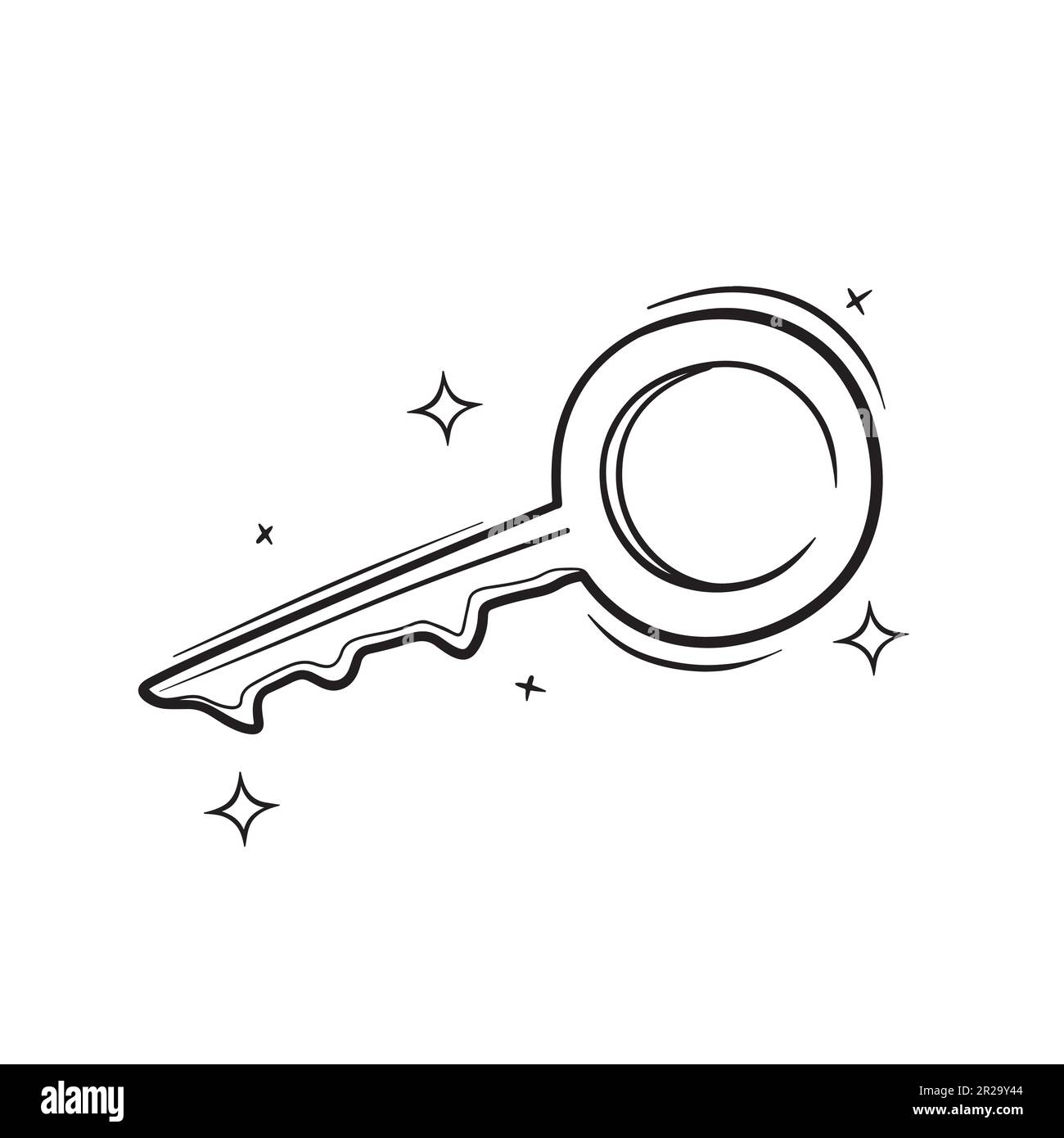 Hand Drawn Key Icon. Doodle Vector Sketch Illustration Stock Vector ...