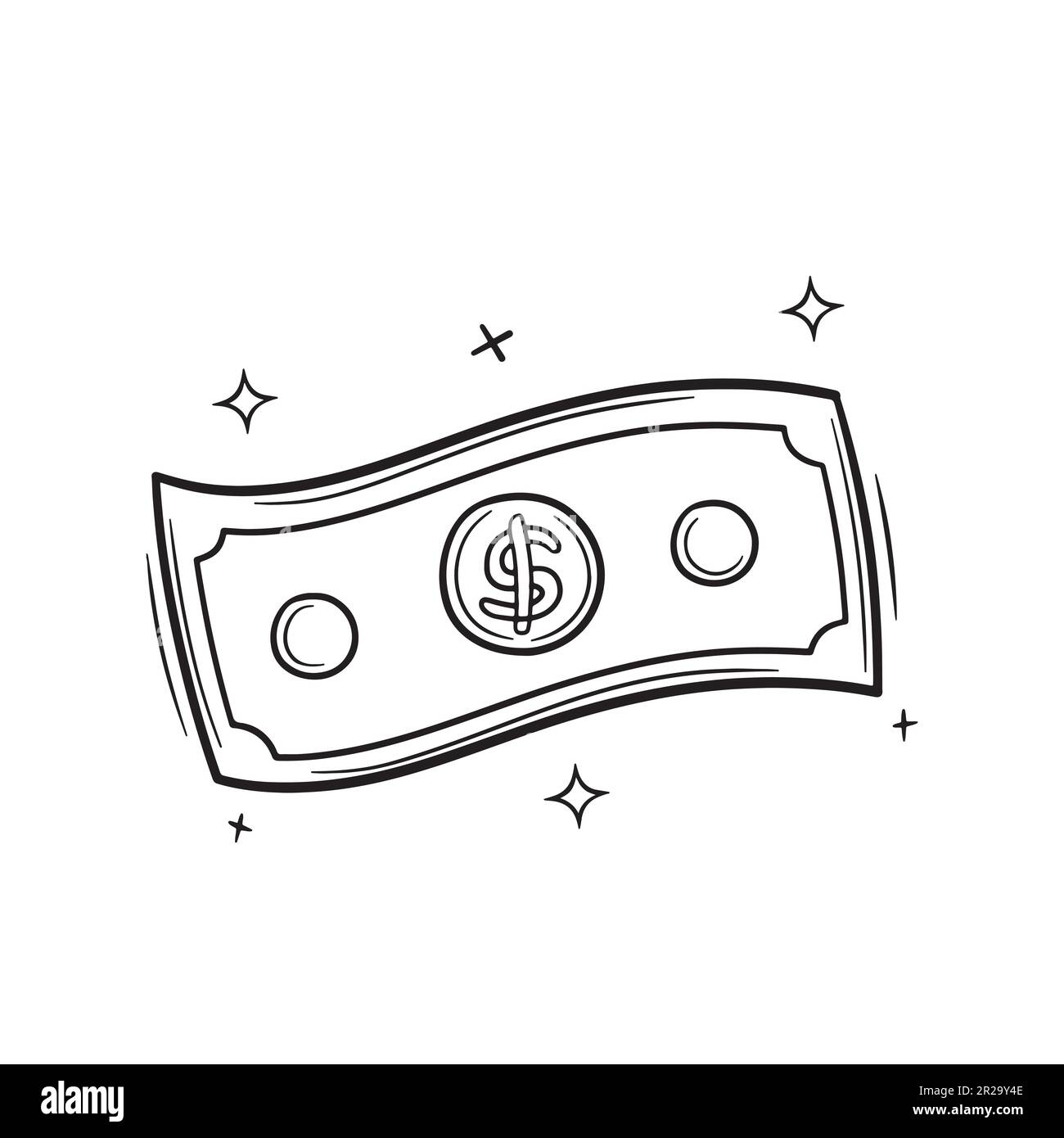 Hand Drawn Dollar Money Doodle - Hand Drawn Dollar Money Doodle Vector Sketch Illustration 2R29Y4E
