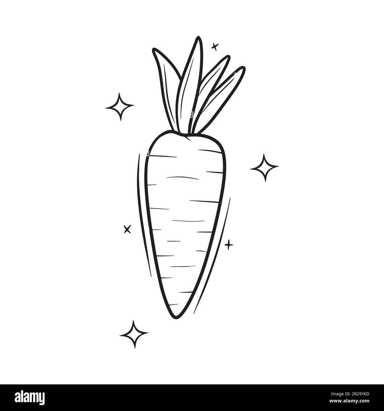 Hand Drawn Carrot.  Doodle Vector Sketch Illustration Stock Vector