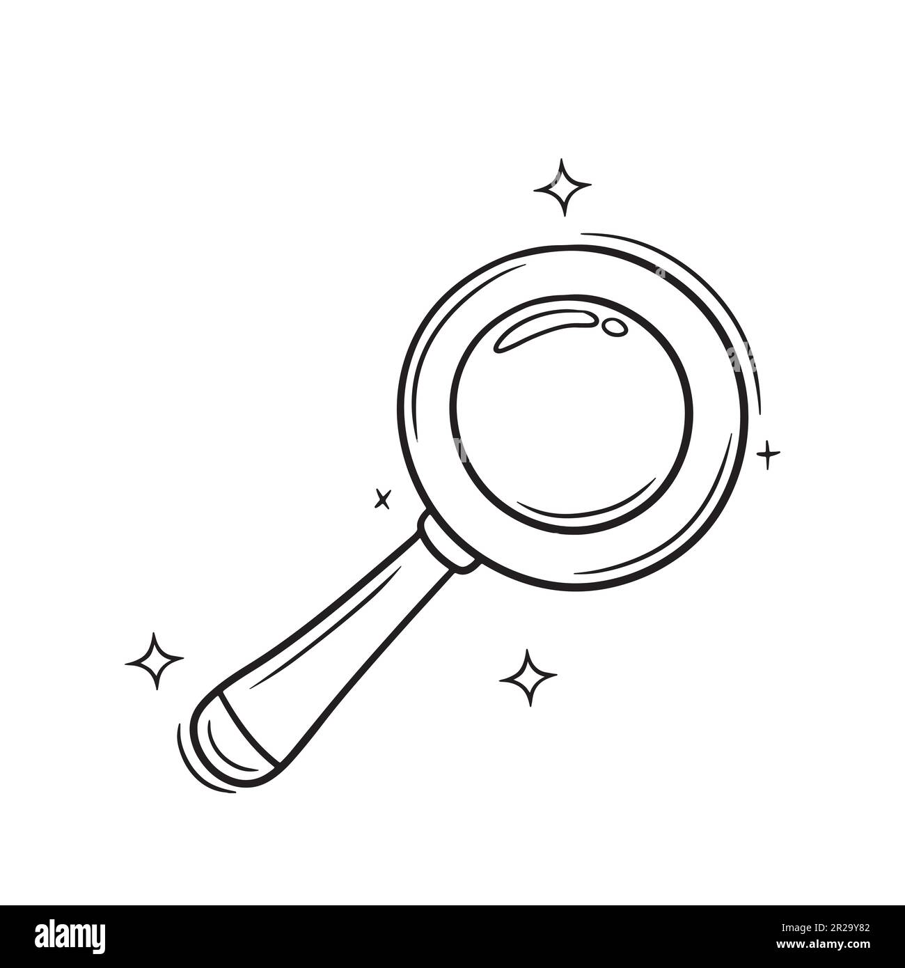 Hand Drawn Magnifying Glass.  Doodle Vector Sketch Illustration Stock Vector