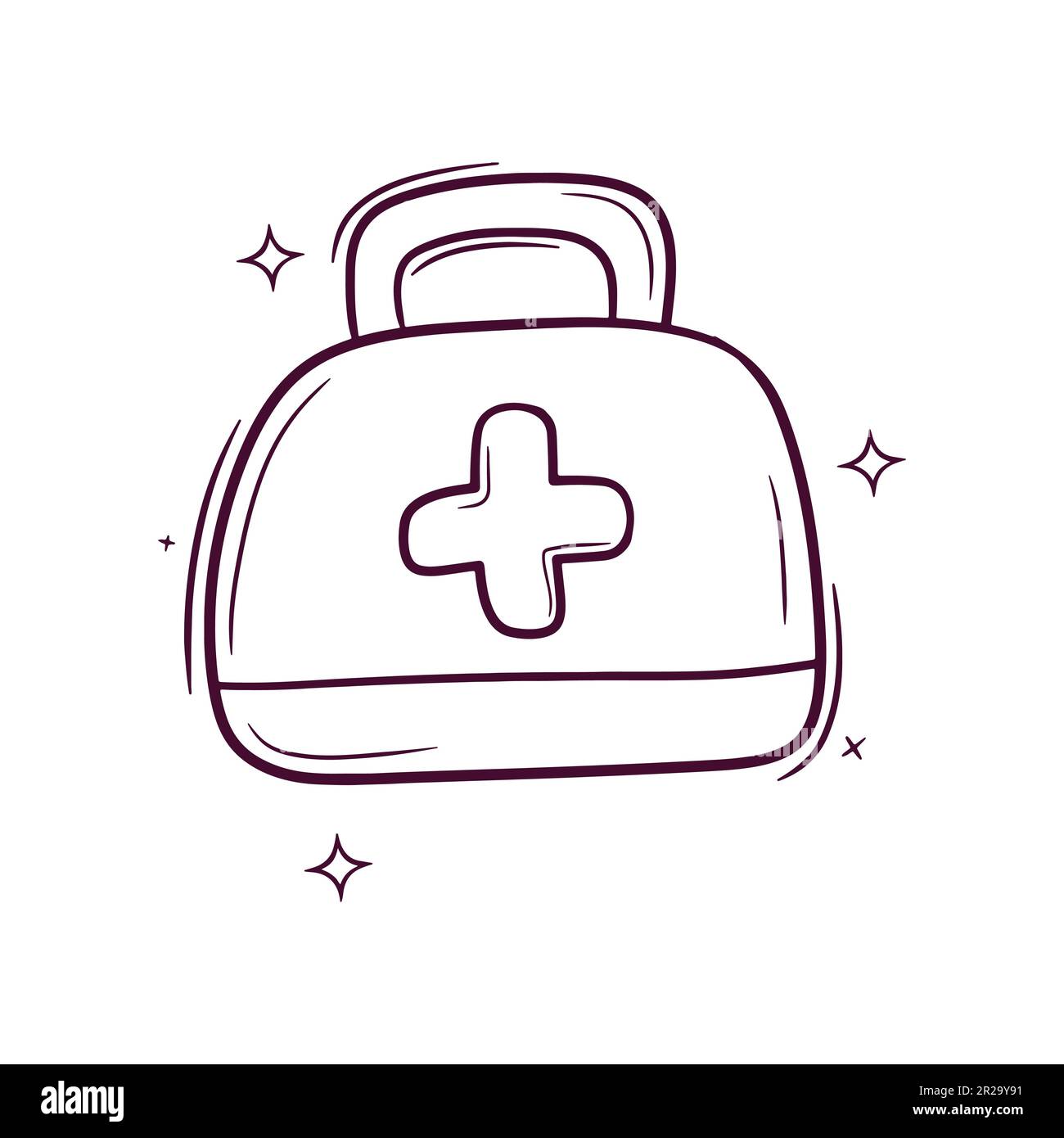 Hand Drawn Medicine Bag. Doodle Vector Sketch Illustration Stock Vector