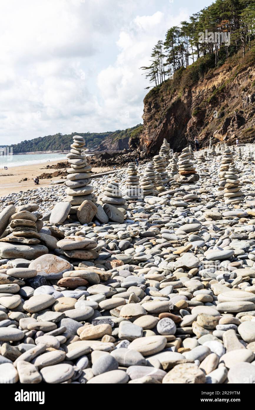 Rock Cairns, Amroth, Wales Cairns are manmade rock piles that are used