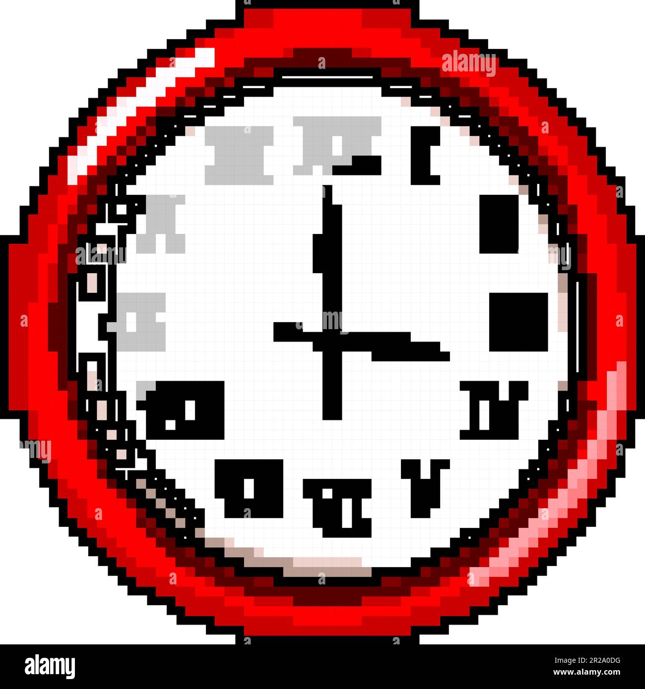 minute wall clock game pixel art vector illustration Stock Vector Image