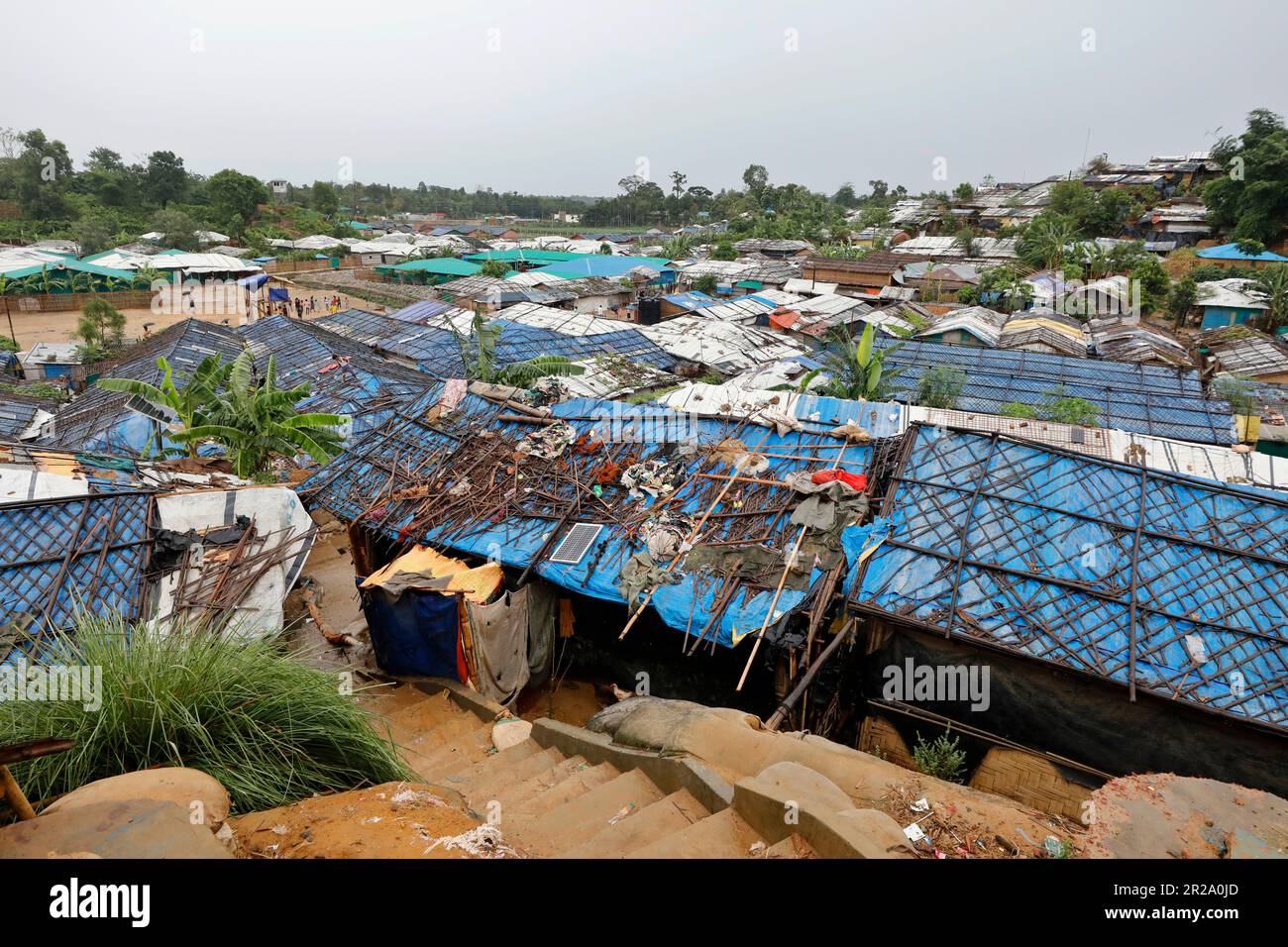 Cox's bazar, Bangladesh - May 14, 2023: The Rohingya refugee camp at Balukhali in Ukhiya of Cox's bazar in Bangladesh. Stock Photo